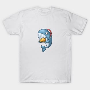 Chrismas Whale Santa with Turkey T-Shirt